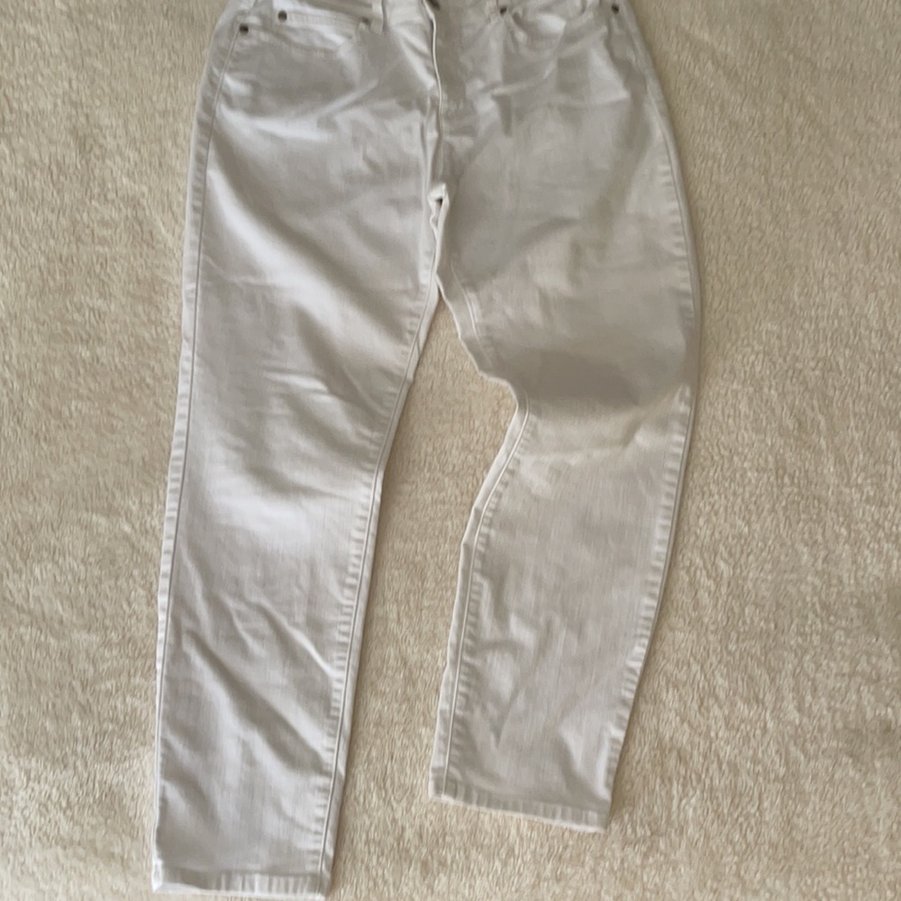 Eileen Fisher White Ankle Length Jeans Size 10